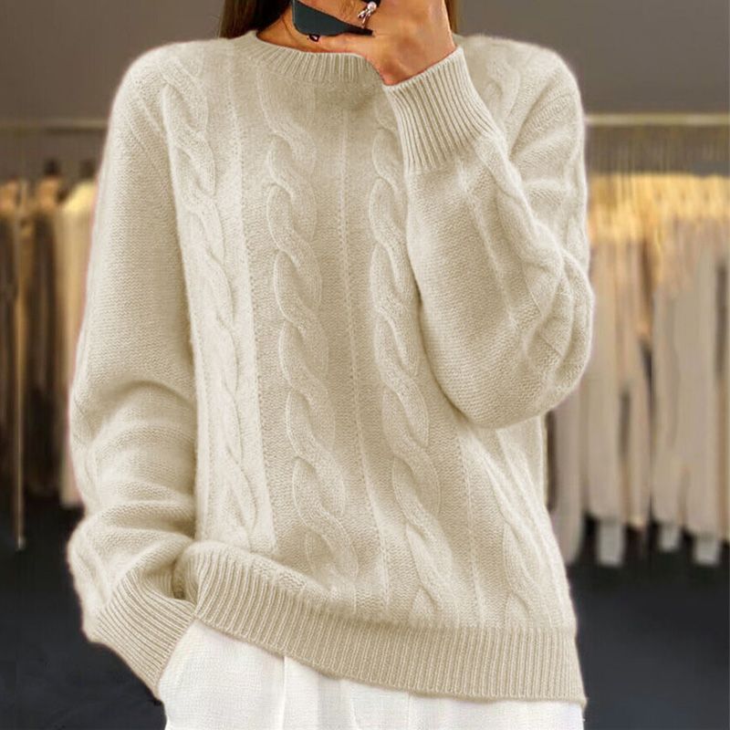 Pullover mit Zopfmuster und weichem Stoff für Damen