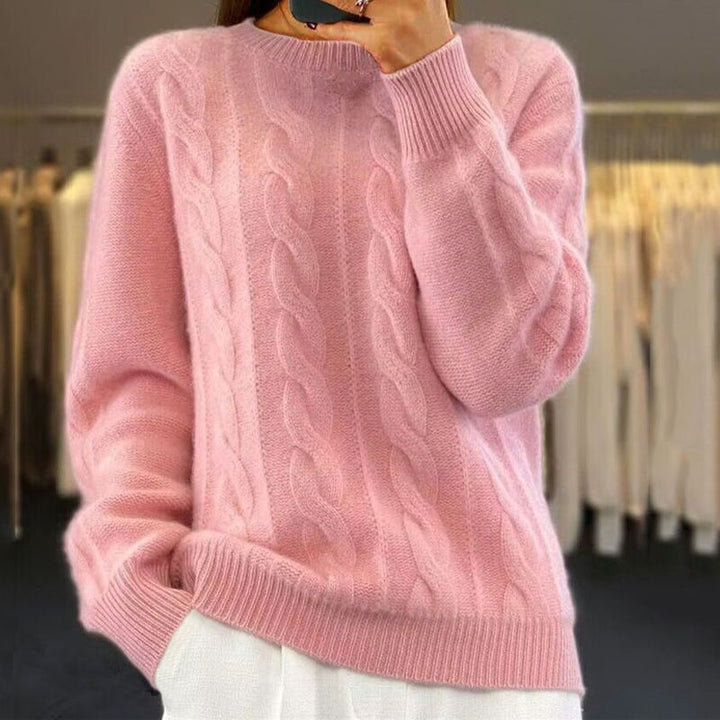 Pullover mit Zopfmuster und weichem Stoff für Damen