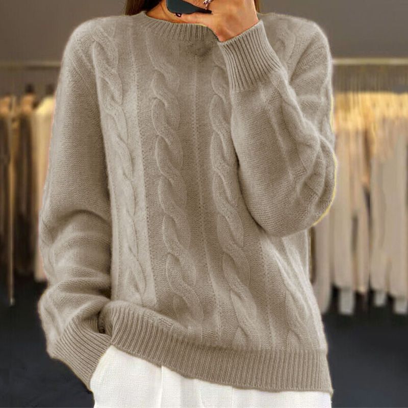 Pullover mit Zopfmuster und weichem Stoff für Damen