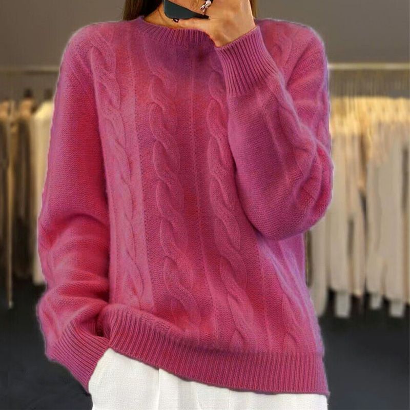 Pullover mit Zopfmuster und weichem Stoff für Damen